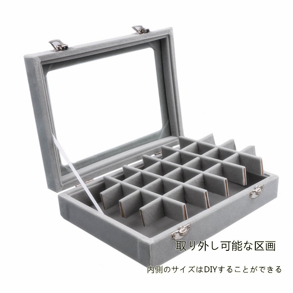 Amazon.co.jp: SPIEA 24区画 アクセサリーボックス ベルベット調
